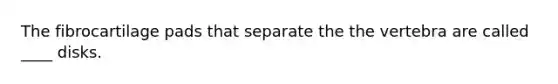 The fibrocartilage pads that separate the the vertebra are called ____ disks.