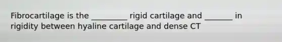 Fibrocartilage is the _________ rigid cartilage and _______ in rigidity between hyaline cartilage and dense CT