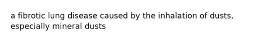 a fibrotic lung disease caused by the inhalation of dusts, especially mineral dusts