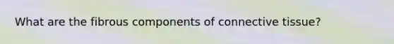 What are the fibrous components of connective tissue?