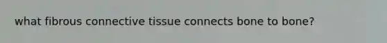 what fibrous connective tissue connects bone to bone?