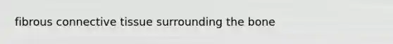 fibrous <a href='https://www.questionai.com/knowledge/kYDr0DHyc8-connective-tissue' class='anchor-knowledge'>connective tissue</a> surrounding the bone