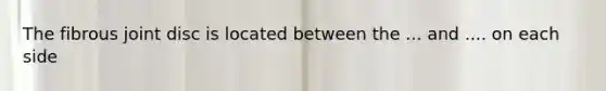 The fibrous joint disc is located between the ... and .... on each side