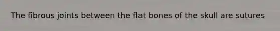 The fibrous joints between the flat bones of the skull are sutures