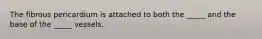 The fibrous pericardium is attached to both the _____ and the base of the _____ vessels.