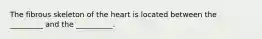 The fibrous skeleton of the heart is located between the _________ and the __________.