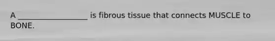 A __________________ is fibrous tissue that connects MUSCLE to BONE.