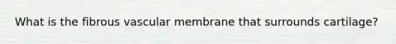 What is the fibrous vascular membrane that surrounds cartilage?