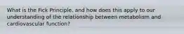 What is the Fick Principle, and how does this apply to our understanding of the relationship between metabolism and cardiovascular function?