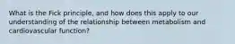 What is the Fick principle, and how does this apply to our understanding of the relationship between metabolism and cardiovascular function?