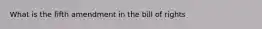 What is the fifth amendment in the bill of rights