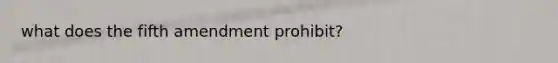 what does the fifth amendment prohibit?