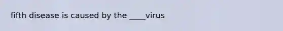 fifth disease is caused by the ____virus