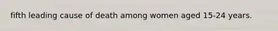 fifth leading cause of death among women aged 15-24 years.