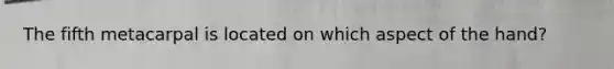 The fifth metacarpal is located on which aspect of the hand?