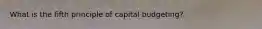 What is the fifth principle of capital budgeting?