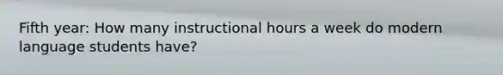 Fifth year: How many instructional hours a week do modern language students have?