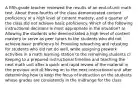 A fifth-grade teacher reviewed the results of an end-of-unit math test. About three-fourths of the class demonstrated content proficiency or a high level of content mastery, and a quarter of the class did not achieve basic proficiency. Which of the following instructional decisions is most appropriate in the situation? a) Allowing the students who demonstrated a high level of content mastery to serve as peer tutors to the students who did not achieve basic proficiency b) Providing reteaching and retesting for students who did not do well, while assigning prework activities in a math learning station to the remaining students c) Keeping to a prepared instructional timeline and teaching the next math unit after a quick and rapid review of the material in the previous unit d) Moving on to the next instructional unit after determining how to keep the focus of instruction on the students whose grades are consistently in the midrange for the class