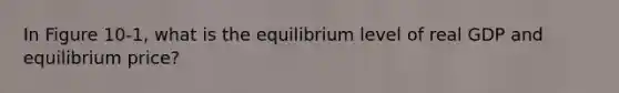 In Figure 10-1, what is the equilibrium level of real GDP and equilibrium price?