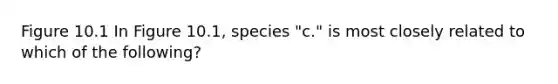 Figure 10.1 In Figure 10.1, species "c." is most closely related to which of the following?