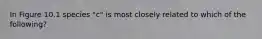 In Figure 10.1 species "c" is most closely related to which of the following?