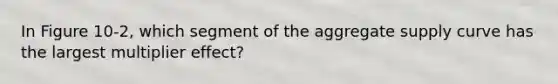In Figure 10-2, which segment of the aggregate supply curve has the largest multiplier effect?