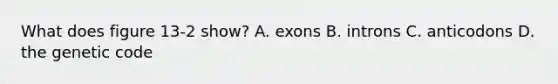 What does figure 13-2 show? A. exons B. introns C. anticodons D. the genetic code