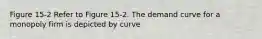 Figure 15-2 Refer to Figure 15-2. The demand curve for a monopoly firm is depicted by curve