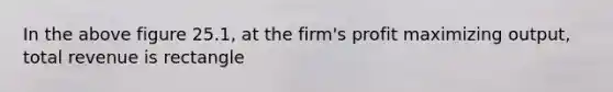 In the above figure 25.1, at the firm's profit maximizing output, total revenue is rectangle