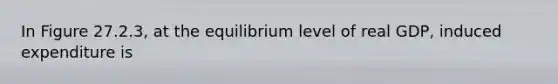 In Figure 27.2.3, at the equilibrium level of real GDP, induced expenditure is