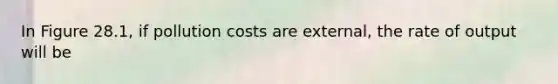 In Figure 28.1, if pollution costs are external, the rate of output will be