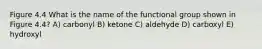 Figure 4.4 What is the name of the functional group shown in Figure 4.4? A) carbonyl B) ketone C) aldehyde D) carboxyl E) hydroxyl