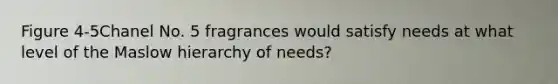 Figure 4-5Chanel No. 5 fragrances would satisfy needs at what level of the Maslow hierarchy of needs?