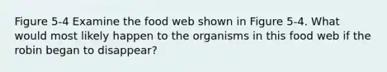 Figure 5-4 Examine the food web shown in Figure 5-4. What would most likely happen to the organisms in this food web if the robin began to disappear?