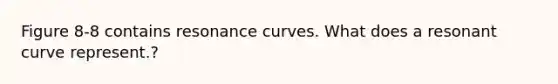 Figure 8-8 contains resonance curves. What does a resonant curve represent.?