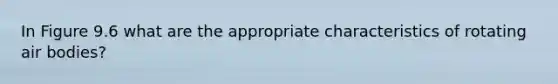 In Figure 9.6 what are the appropriate characteristics of rotating air bodies?