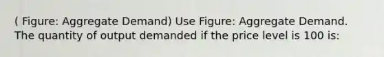 ( Figure: Aggregate Demand) Use Figure: Aggregate Demand. The quantity of output demanded if the price level is 100 is: