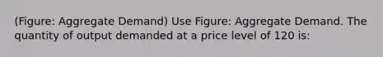 (Figure: Aggregate Demand) Use Figure: Aggregate Demand. The quantity of output demanded at a price level of 120 is: