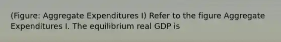 (Figure: Aggregate Expenditures I) Refer to the figure Aggregate Expenditures I. The equilibrium real GDP is