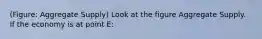 (Figure: Aggregate Supply) Look at the figure Aggregate Supply. If the economy is at point E: