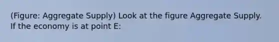 (Figure: Aggregate Supply) Look at the figure Aggregate Supply. If the economy is at point E: