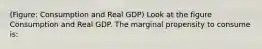 (Figure: Consumption and Real GDP) Look at the figure Consumption and Real GDP. The marginal propensity to consume is: