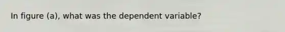 In figure (a), what was the dependent variable?