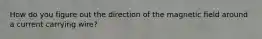 How do you figure out the direction of the magnetic field around a current carrying wire?