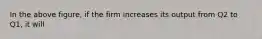 In the above figure, if the firm increases its output from Q2 to Q1, it will