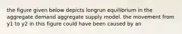 the figure given below depicts longrun equilibrium in the aggregate demand aggregate supply model. the movement from y1 to y2 in this figure could have been caused by an
