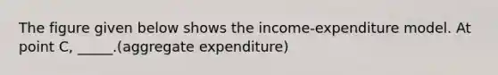 The figure given below shows the income-expenditure model. At point C, _____.(aggregate expenditure)