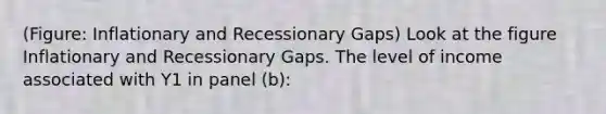 (Figure: Inflationary and Recessionary Gaps) Look at the figure Inflationary and Recessionary Gaps. The level of income associated with Y1 in panel (b):