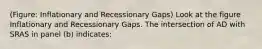 (Figure: Inflationary and Recessionary Gaps) Look at the figure Inflationary and Recessionary Gaps. The intersection of AD with SRAS in panel (b) indicates: