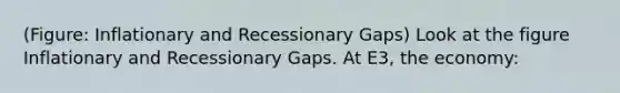 (Figure: Inflationary and Recessionary Gaps) Look at the figure Inflationary and Recessionary Gaps. At E3, the economy: